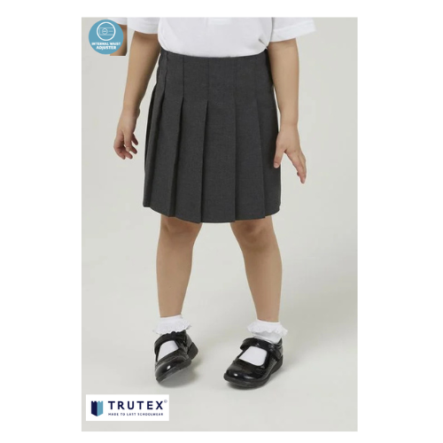 Junior Stitch Down Pleat Skirt Grey