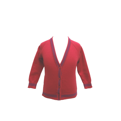 Cardigan with Royal Trim