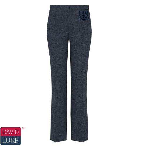 David Luke DL995 Girls Slim Leg Trouser Navy With Logo
