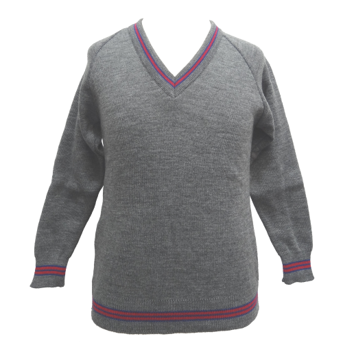 Grey V-neck Pullover