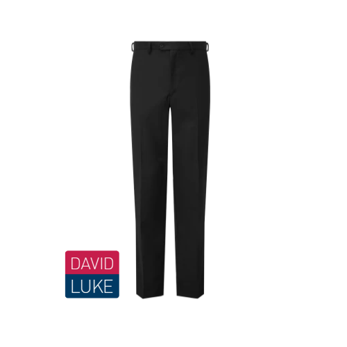 David Luke Regular Fit Flat Front Trousers Black