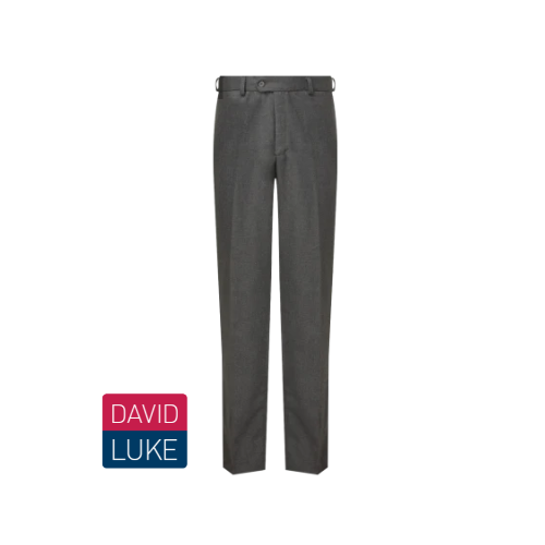David Luke Regular Fit Flat Front Trousers Grey