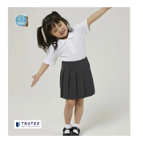 Junior Stitch Down Pleat Skirt Grey
